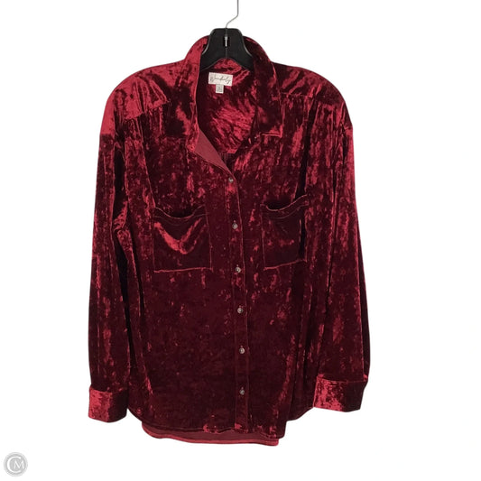 Top Long Sleeve By Wonderly In Red, Size: L
