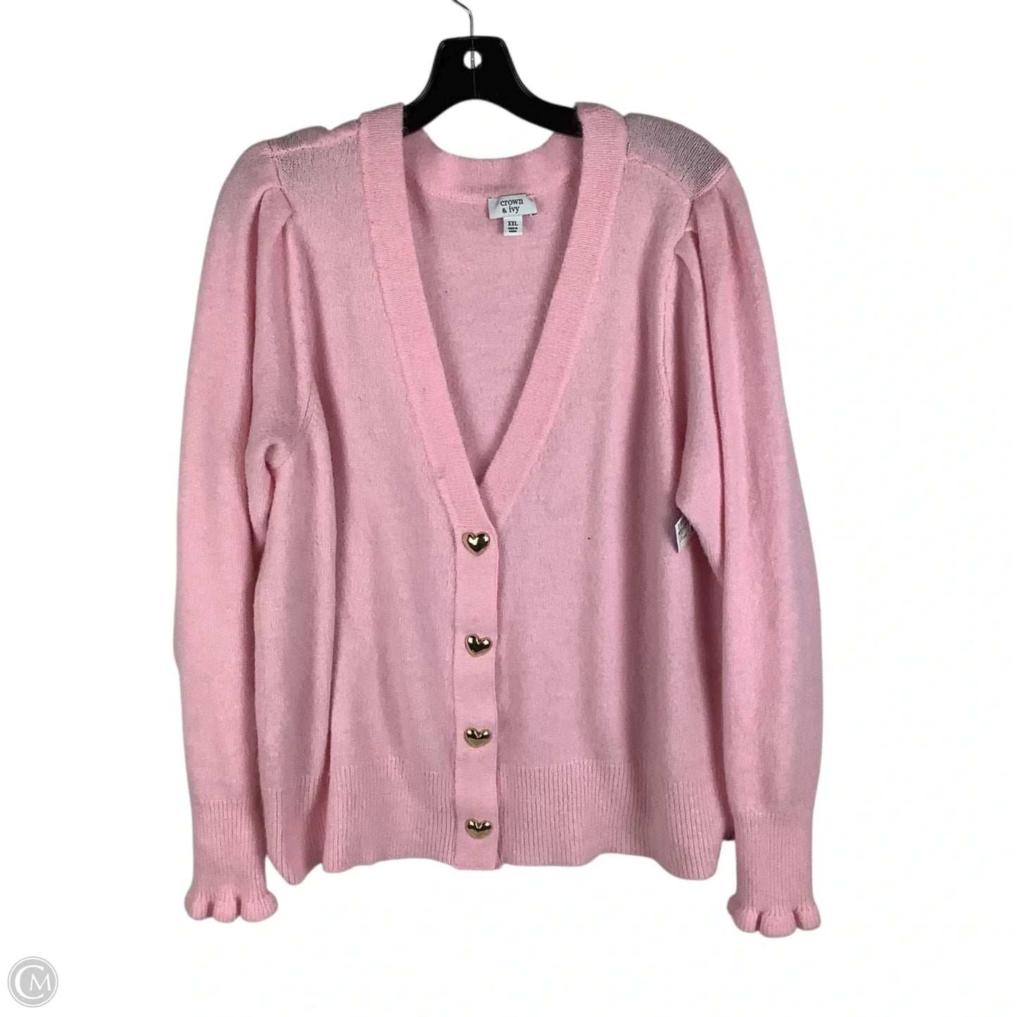 Sweater Cardigan By Crown And Ivy In Pink, Size: Xxl