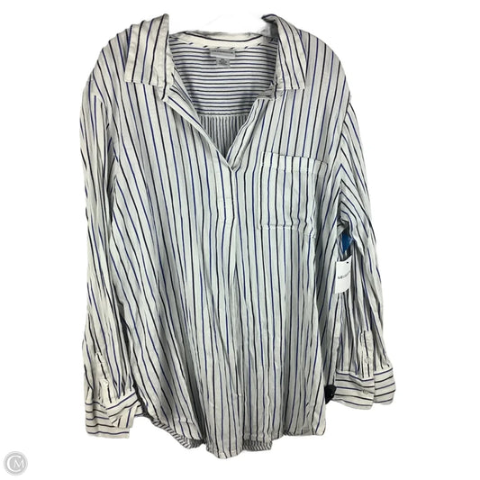 Top Long Sleeve By Liz Claiborne In Striped Pattern, Size: Xxl
