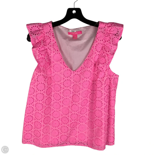 Top Sleeveless Designer By Lilly Pulitzer In Pink, Size: L
