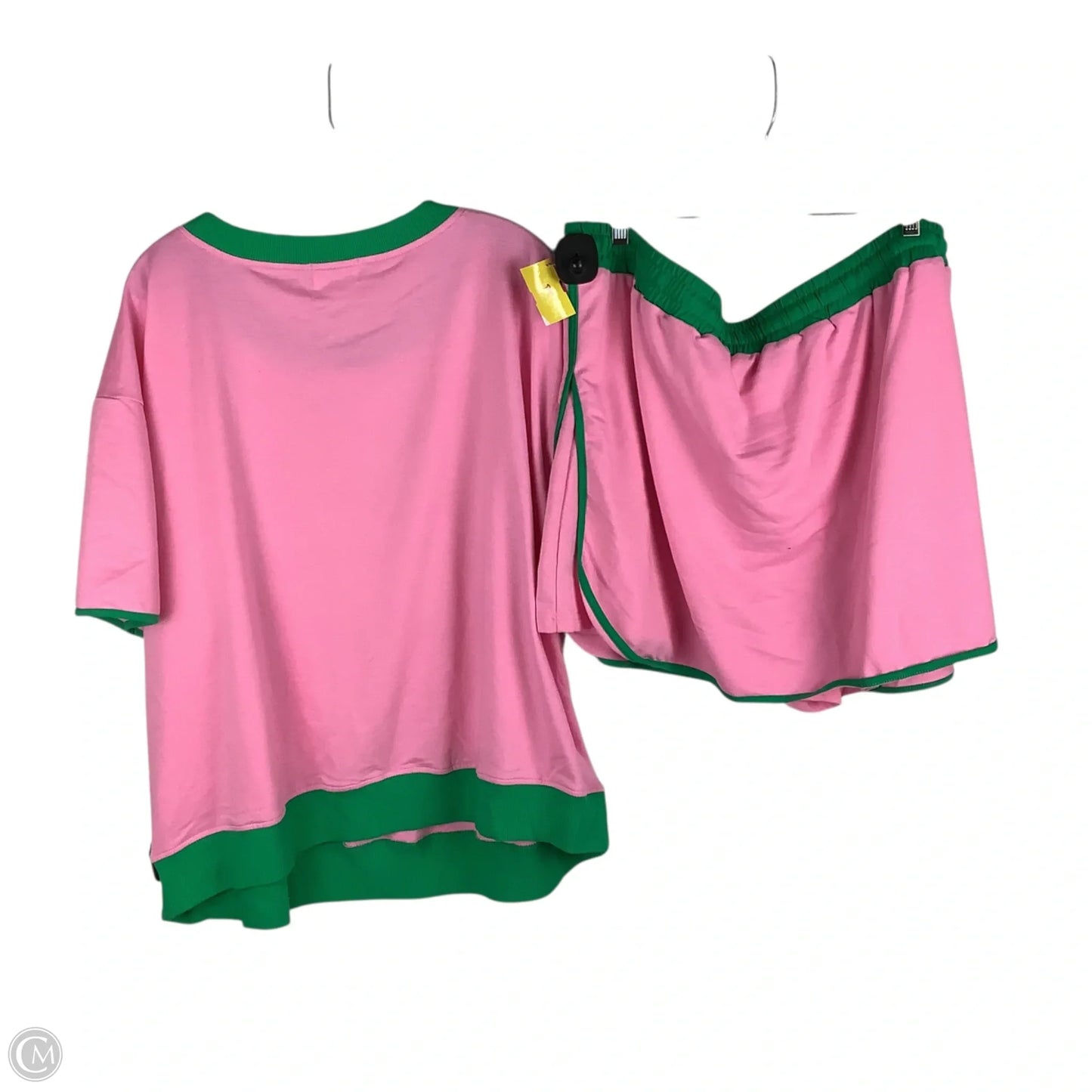 Skirt Set 2pc By Clothes Mentor In Green & Pink, Size: 4x
