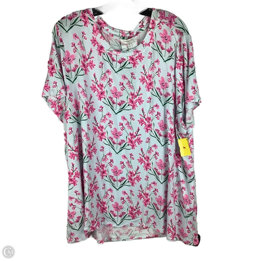 Top Short Sleeve Basic By Crown And Ivy In Floral Print, Size: 3x