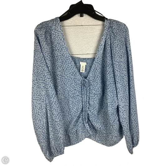 Top Long Sleeve By H&m In Blue, Size: Xl