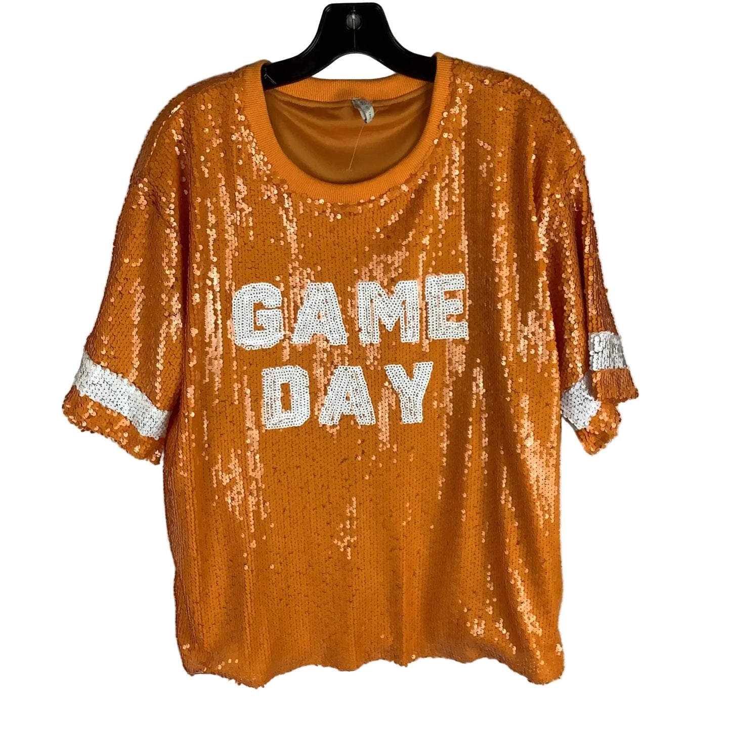 Top Short Sleeve By Cato In Orange, Size: L