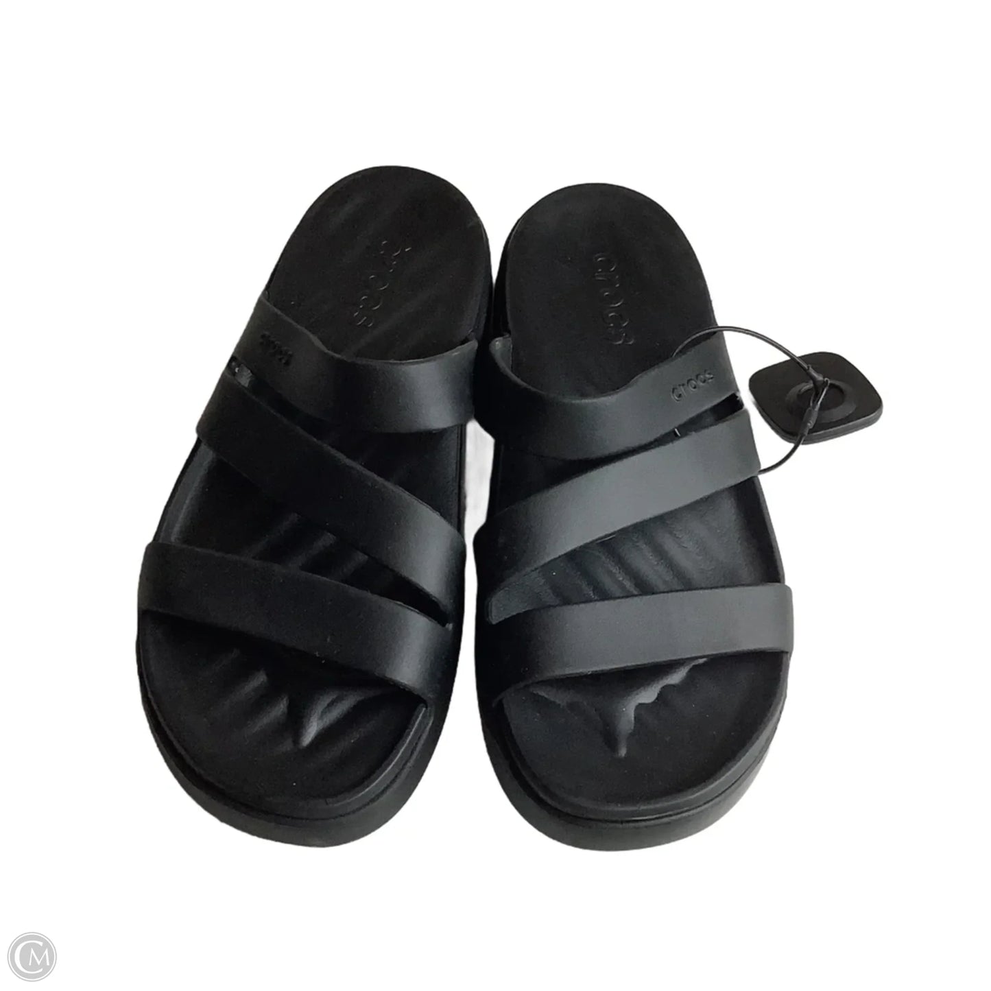 Sandals Flats By Crocs In Black, Size: 7
