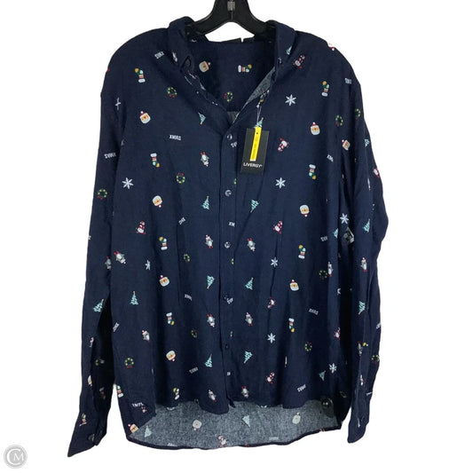 Top Long Sleeve By Clothes Mentor In Navy, Size: Xl