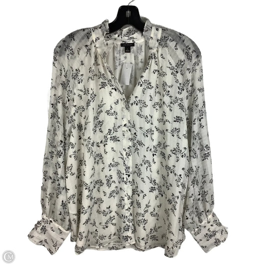 Top Long Sleeve By Ann Taylor In Cream, Size: L