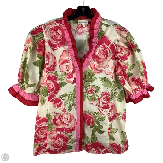 Top Short Sleeve By Entro In Floral Print, Size: Xl