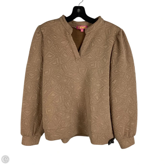 Top Long Sleeve By Thml In Brown, Size: Xl