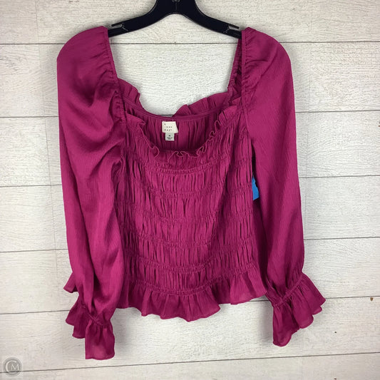 Top Long Sleeve By A New Day In Pink, Size: M