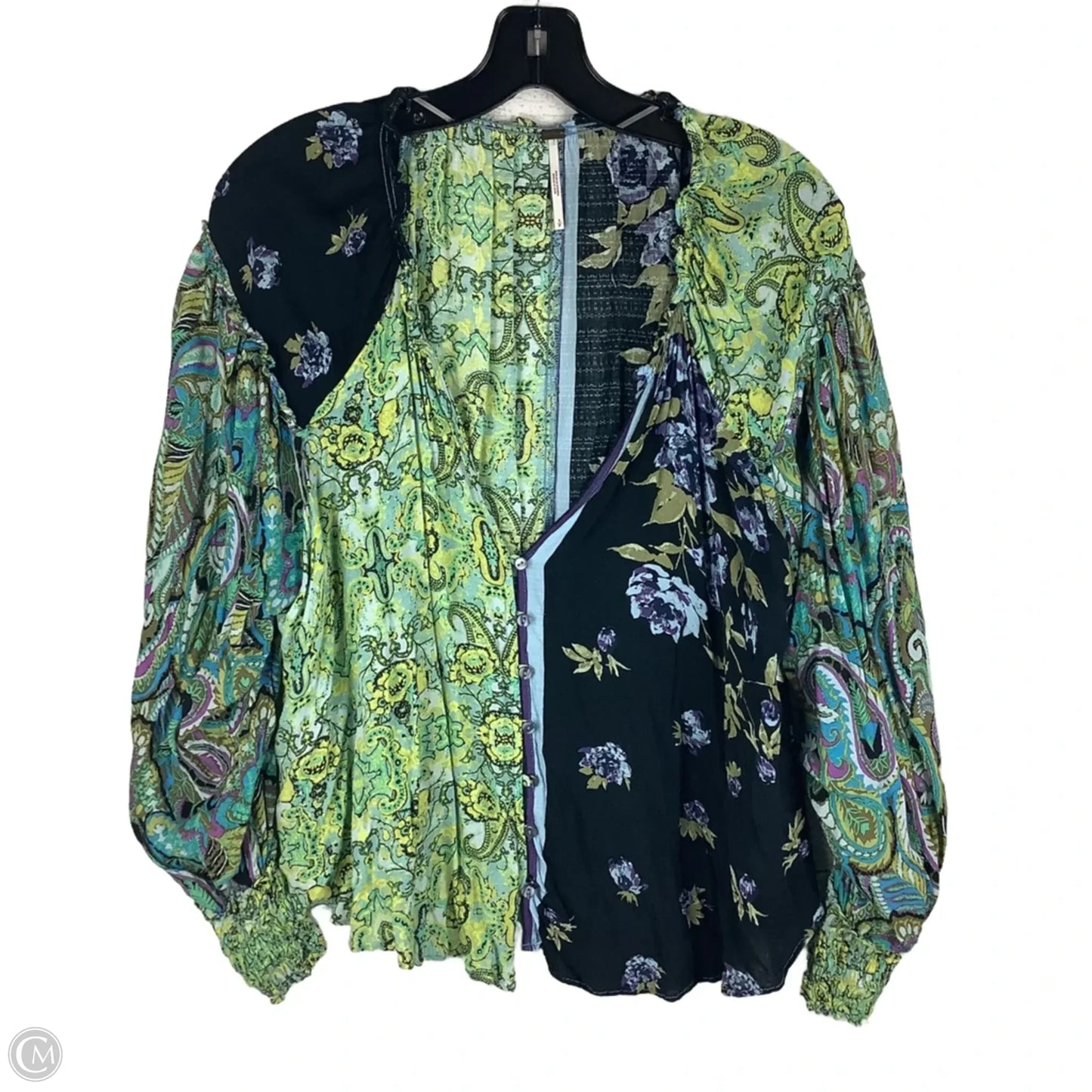 Top Long Sleeve By Free People In Green, Size: S