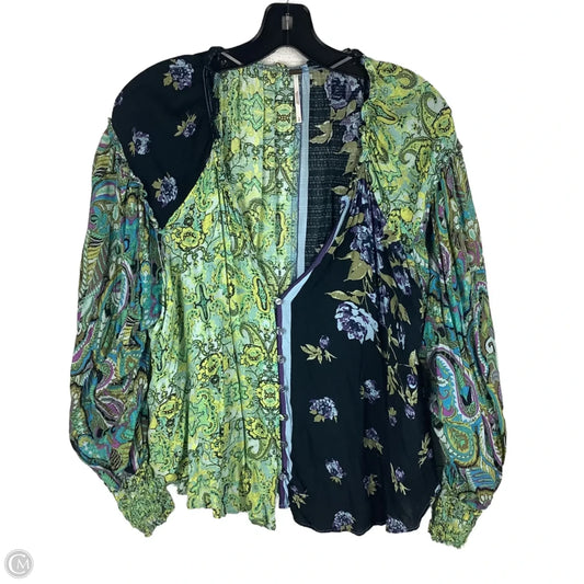 Top Long Sleeve By Free People In Green, Size: S