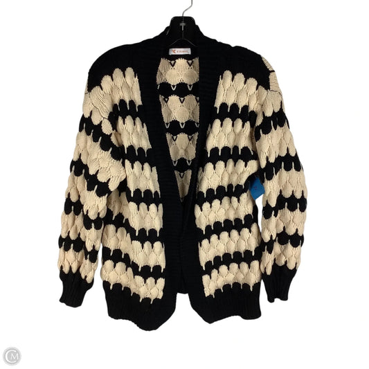 Sweater Cardigan By Kirundo In Black & Cream, Size: S