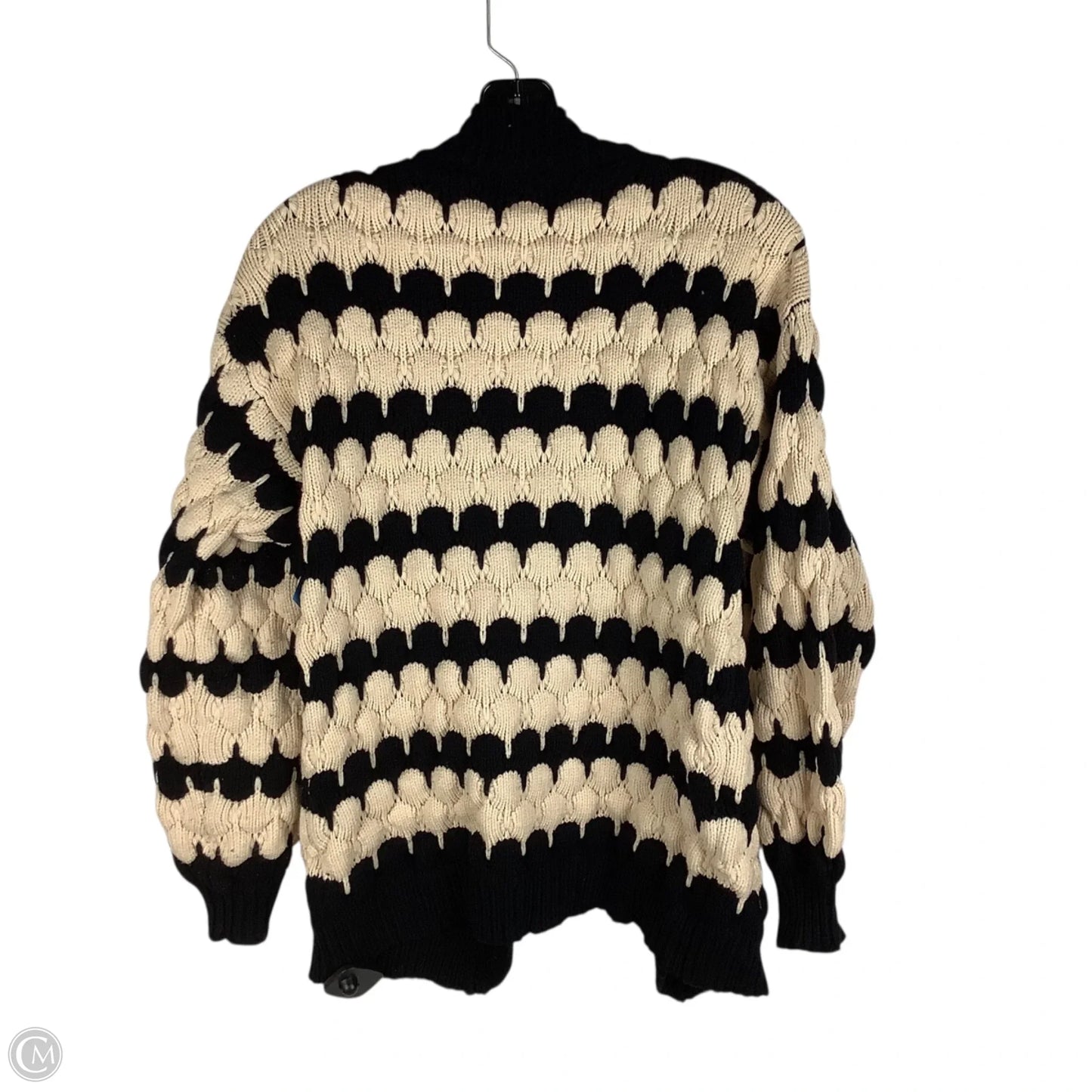 Sweater Cardigan By Kirundo In Black & Cream, Size: S