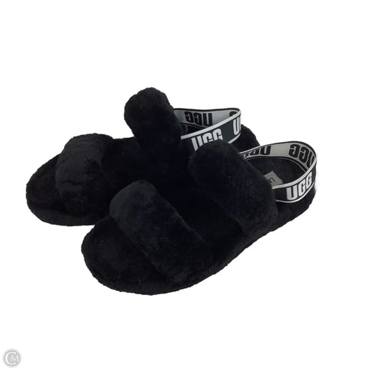 Slippers Designer By Ugg In Black, Size: 9