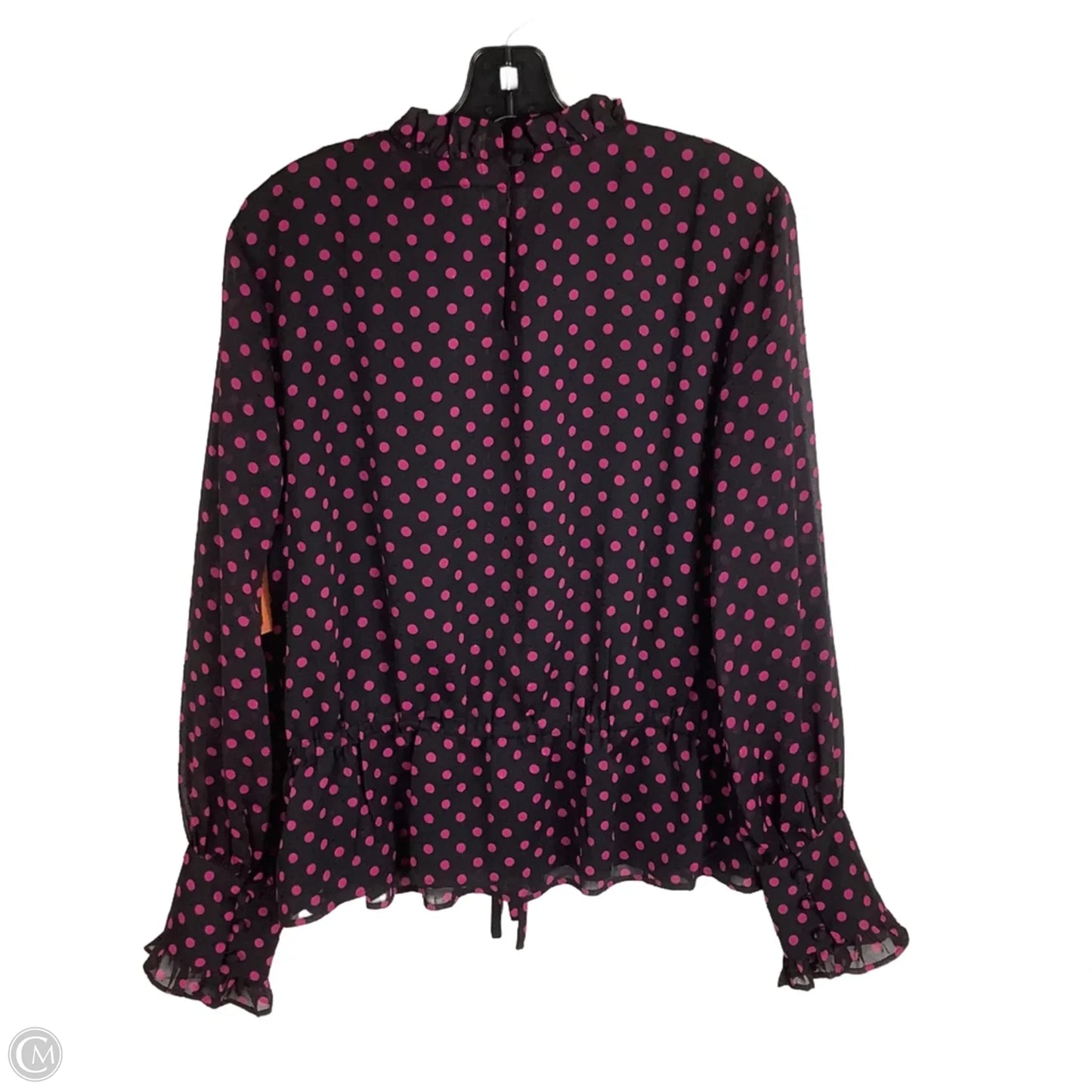 Top Long Sleeve By Ann Taylor In Polkadot Pattern, Size: L