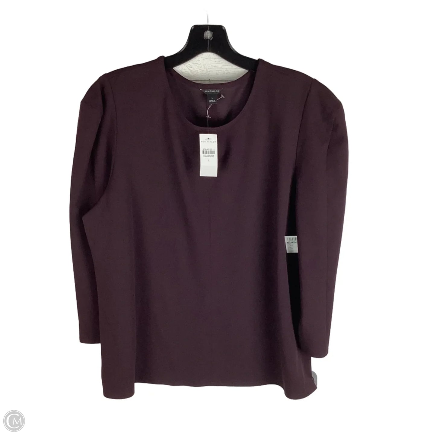 Top Long Sleeve By Ann Taylor In Purple, Size: L