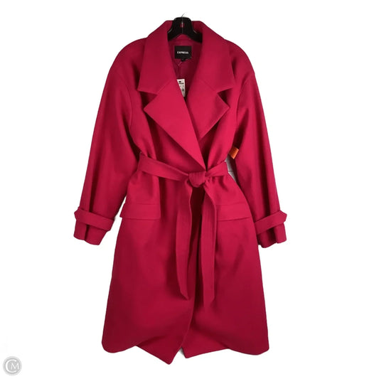 Coat Trench Coat By Express In Pink, Size: L