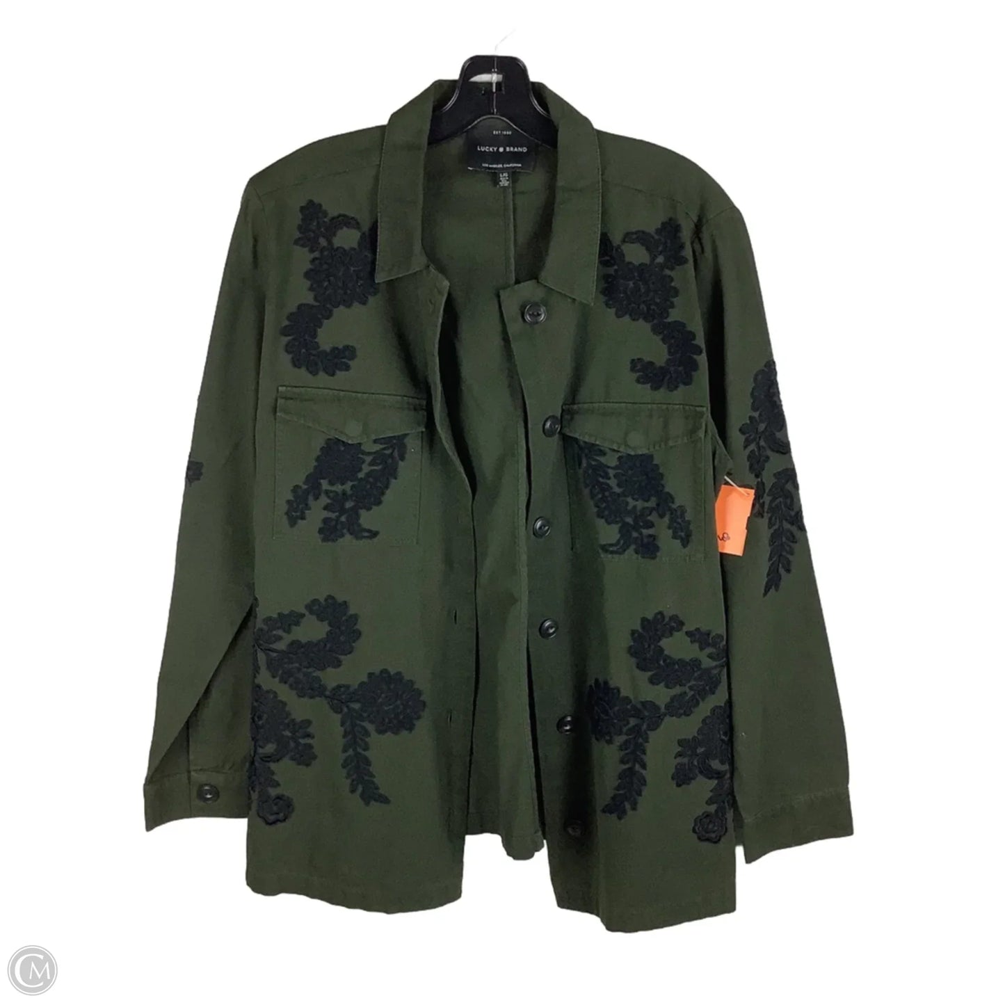 Jacket Shirt By Lucky Brand In Green, Size: L