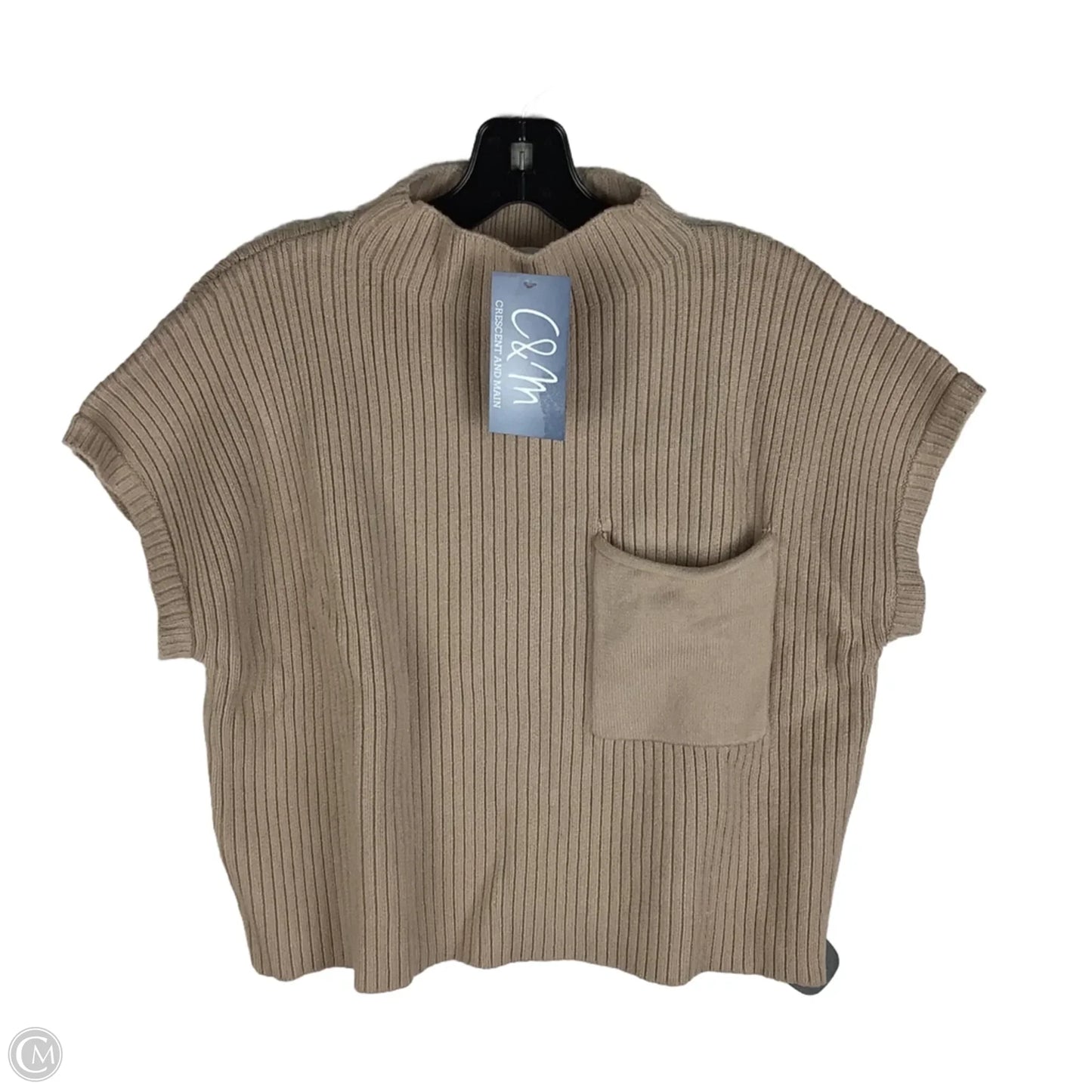 Sweater Short Sleeve By Blu Pepper In Brown, Size: L