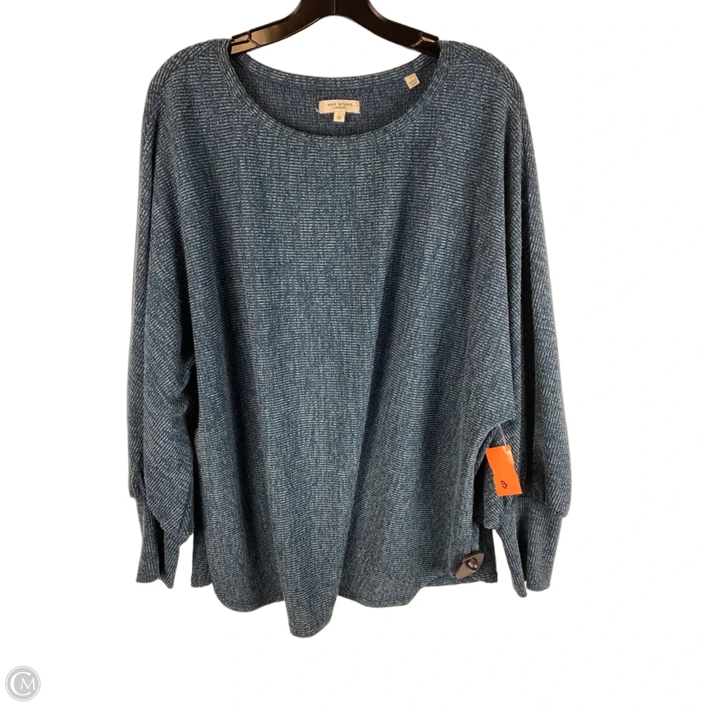 Top Long Sleeve By Max Studio In Blue, Size: 2x