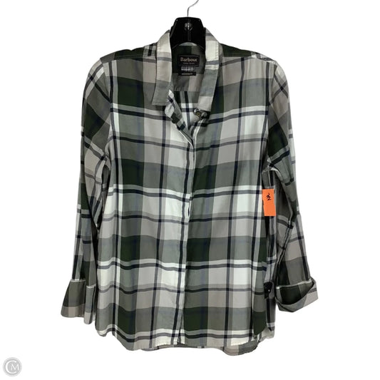 Top Long Sleeve By Barbour In Plaid Pattern, Size: M (8)