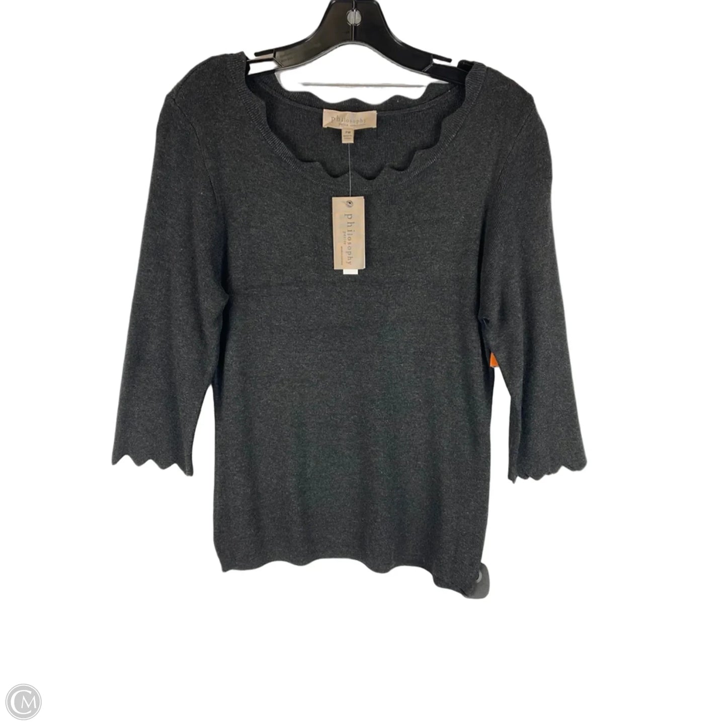 Top Long Sleeve By Philosophy In Grey, Size: Mp