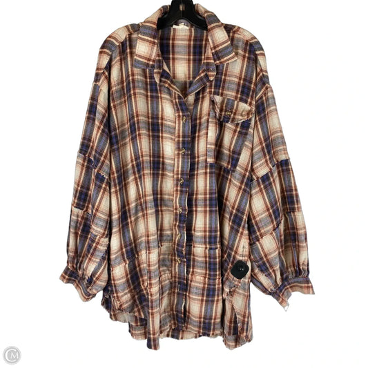 Top Long Sleeve By Easel In Plaid Pattern, Size: 1x