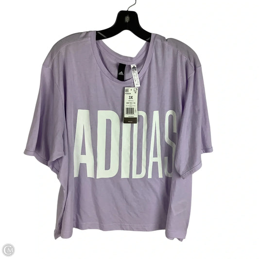 Athletic Top Short Sleeve By Adidas In Purple, Size: 3x