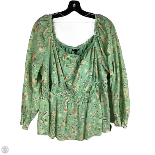 Top Long Sleeve By Torrid In Green, Size: 2x