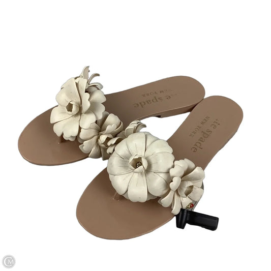 Sandals Designer By Kate Spade In Cream & Tan, Size: 9
