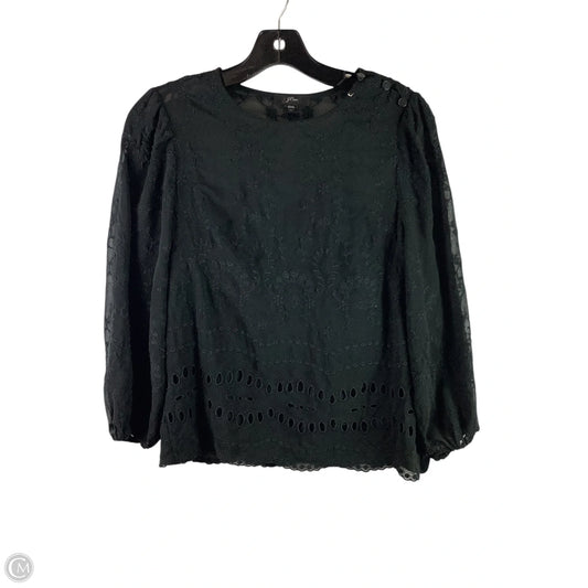 Top Long Sleeve By J. Crew In Black, Size: Xxs