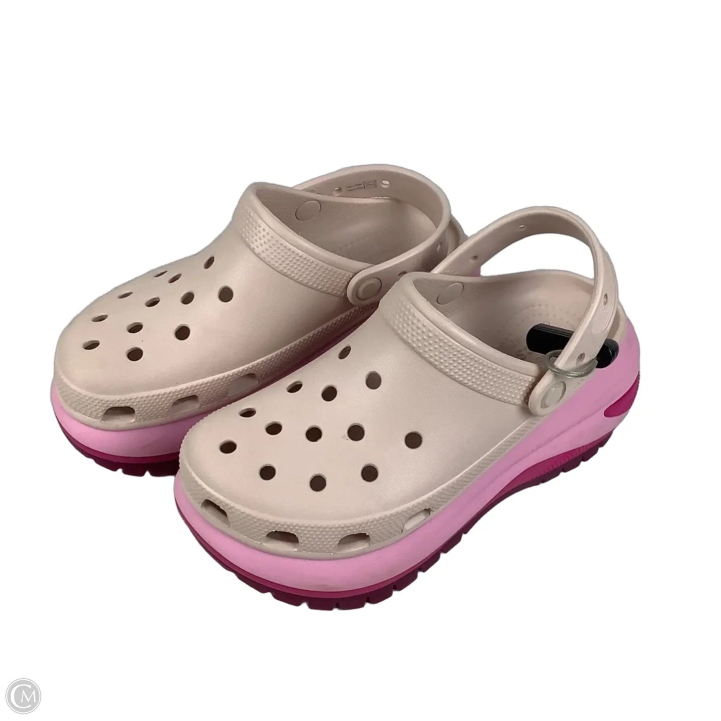 Sandals Heels Platform By Crocs In Pink, Size: 7