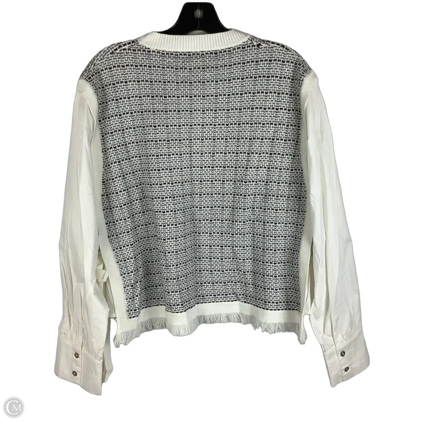 Top Long Sleeve By Pinch In Grey & White, Size: Xl
