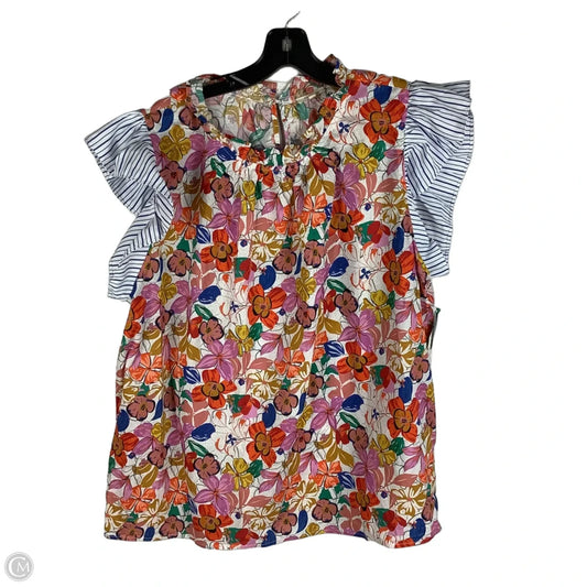 Top Short Sleeve By Jodifl In Floral Print, Size: 1x