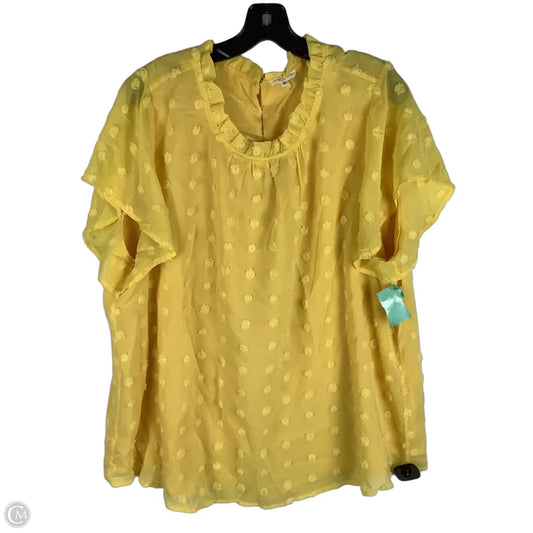 Top Short Sleeve By Chicsoul In Yellow, Size: 2x