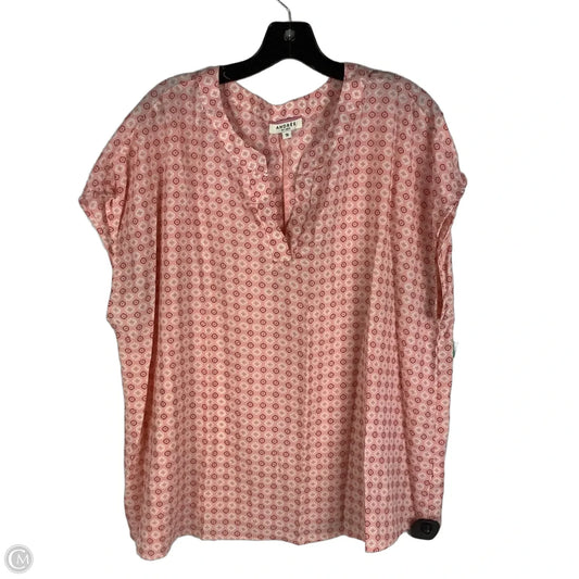 Top Short Sleeve By Andree By Unit In Pink, Size: 1x