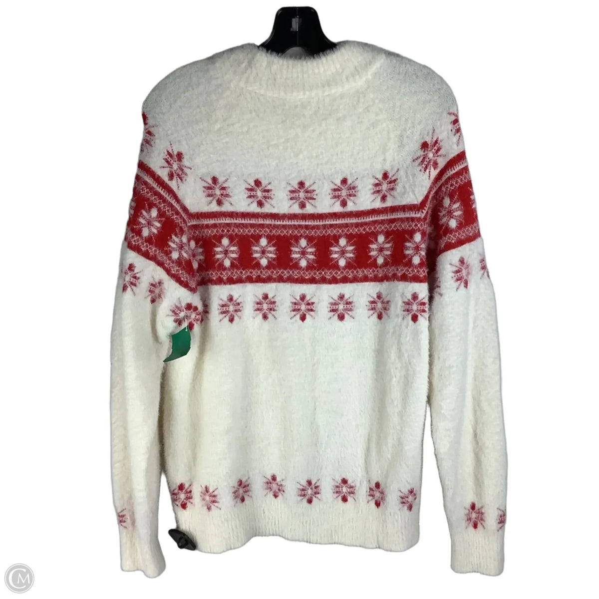 Sweater By Venus In Cream & Red, Size: L
