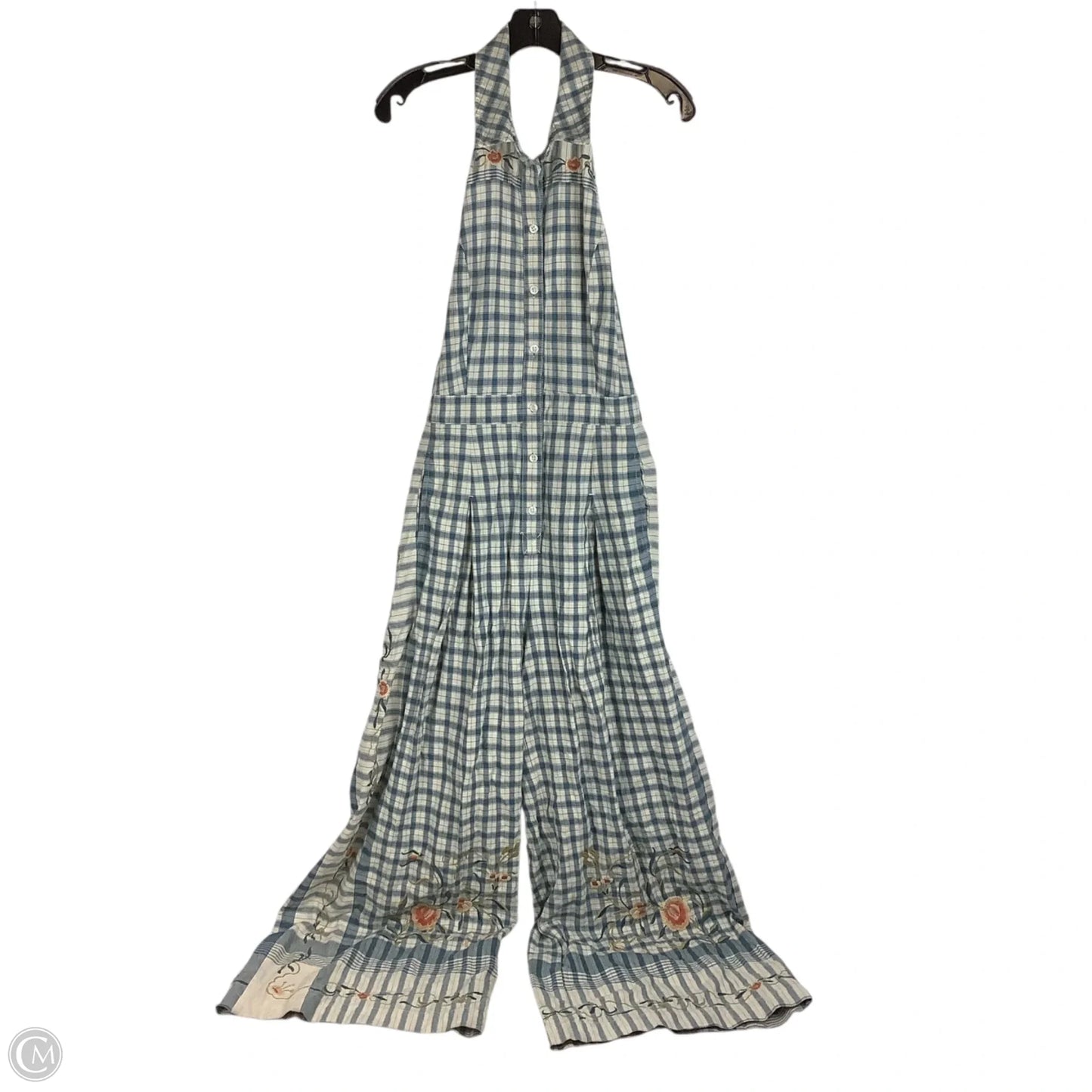 Jumpsuit By Anthropologie In Blue & Cream, Size: 6