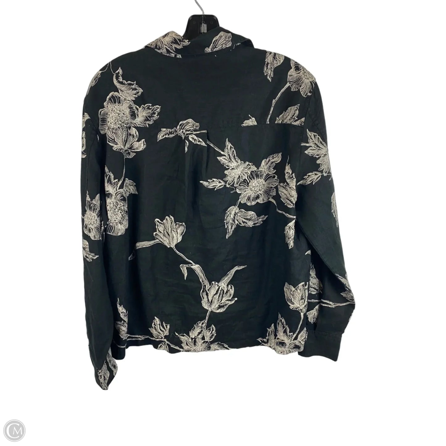 Top Long Sleeve By Rafaella In Black & Cream, Size: 8