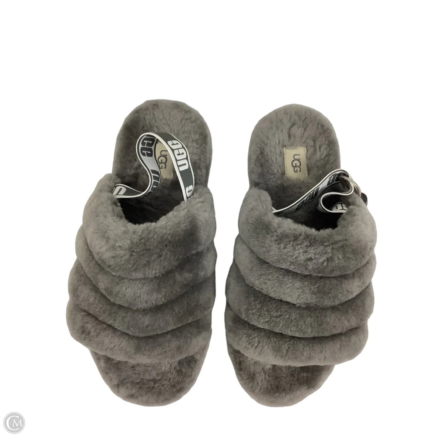 Slippers Designer By Ugg In Grey, Size: 6 (EU 38)
