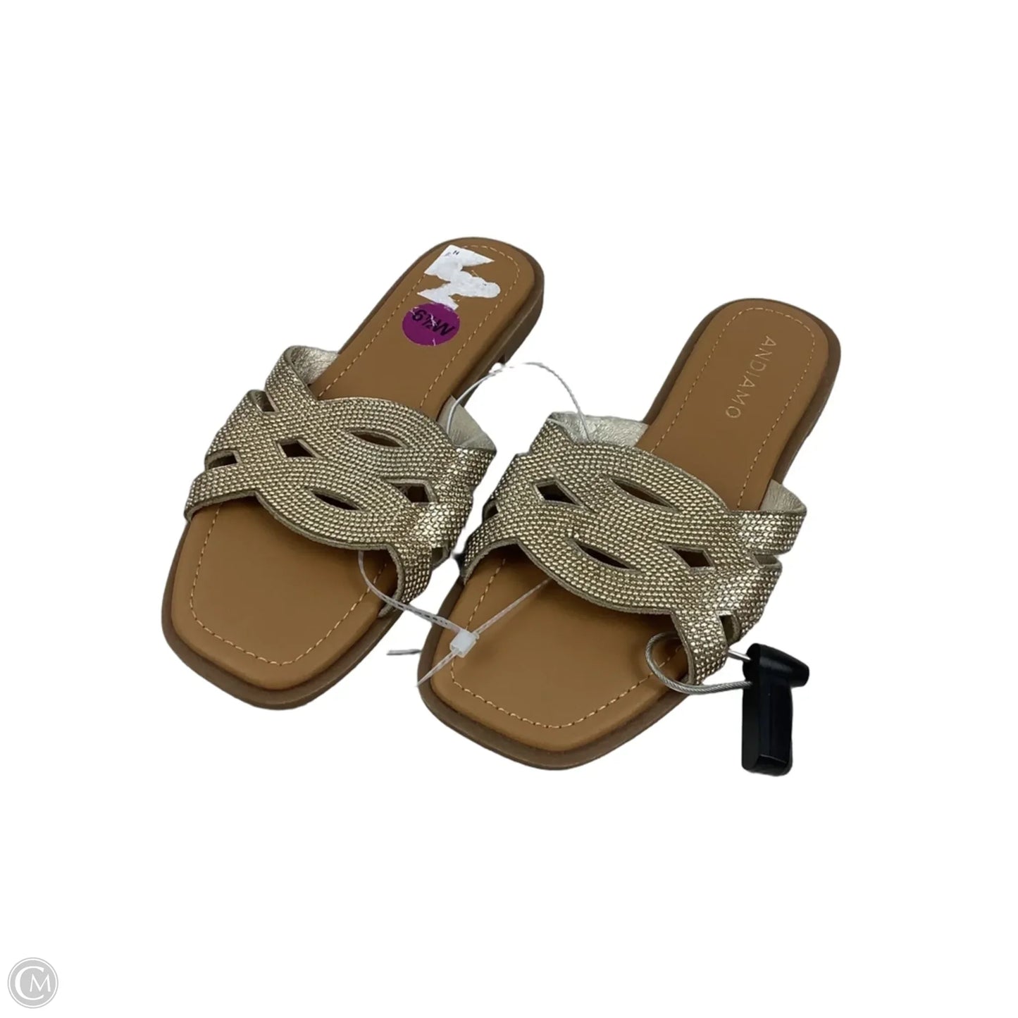 Sandals Flats By Clothes Mentor In Gold, Size: 6.5