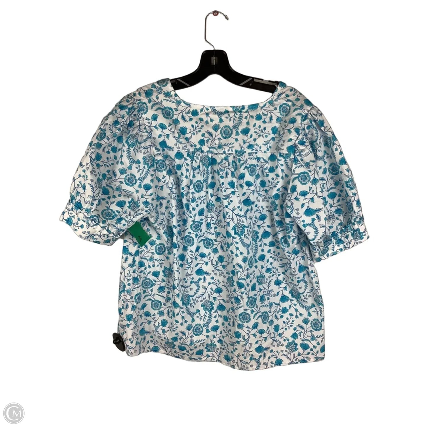 Top Short Sleeve By Draper James In Blue & White, Size: Xl