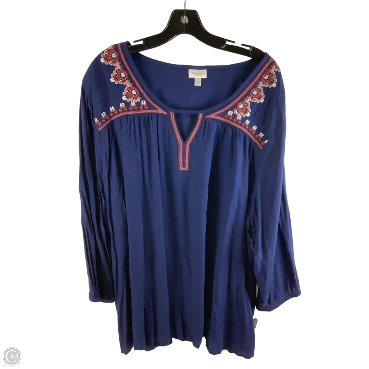 Top Long Sleeve By Avenue In Navy, Size: 3x