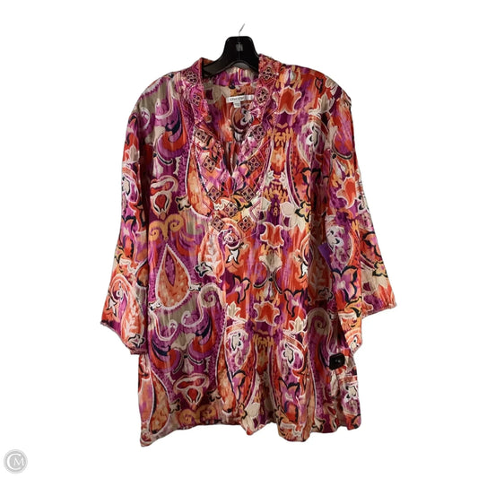 Top Short Sleeve By Chicos In Purple, Size: 1x (20)