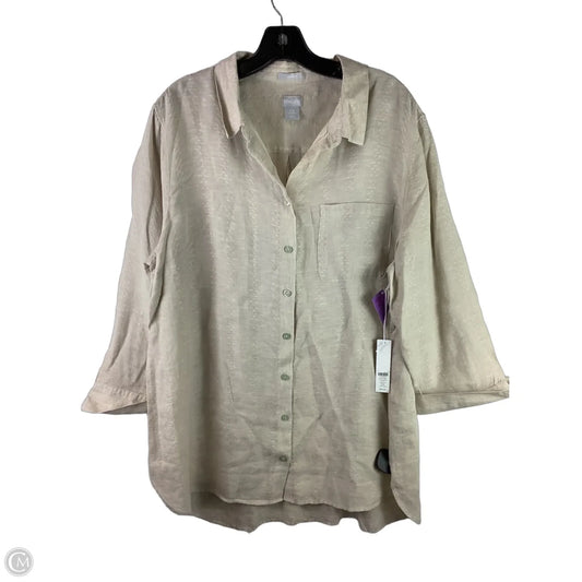 Top Long Sleeve By Chicos In Tan, Size: 18
