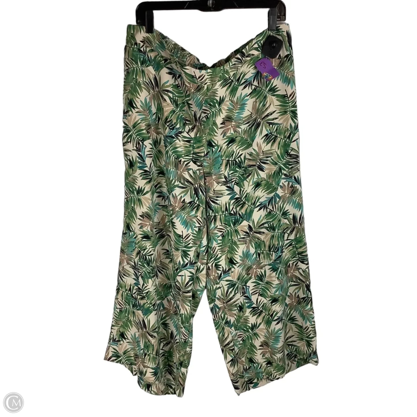 Pants Wide Leg By J. Jill In Tropical Print, Size: Xl