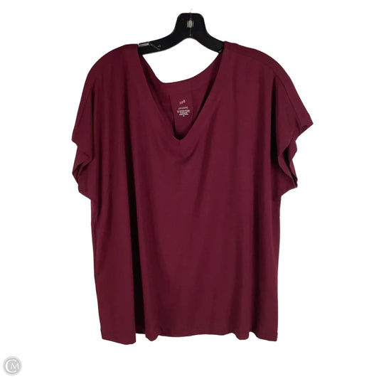 Top Short Sleeve By J. Jill In Maroon, Size: Xl