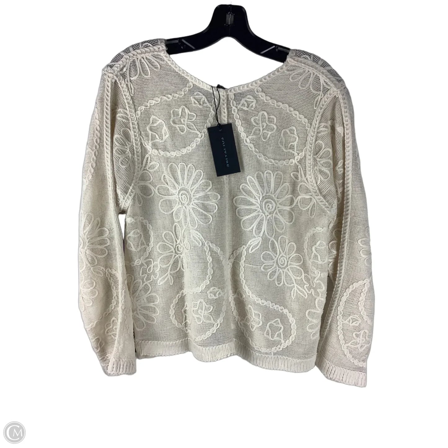 Cardigan By Solitaire In Cream, Size: M