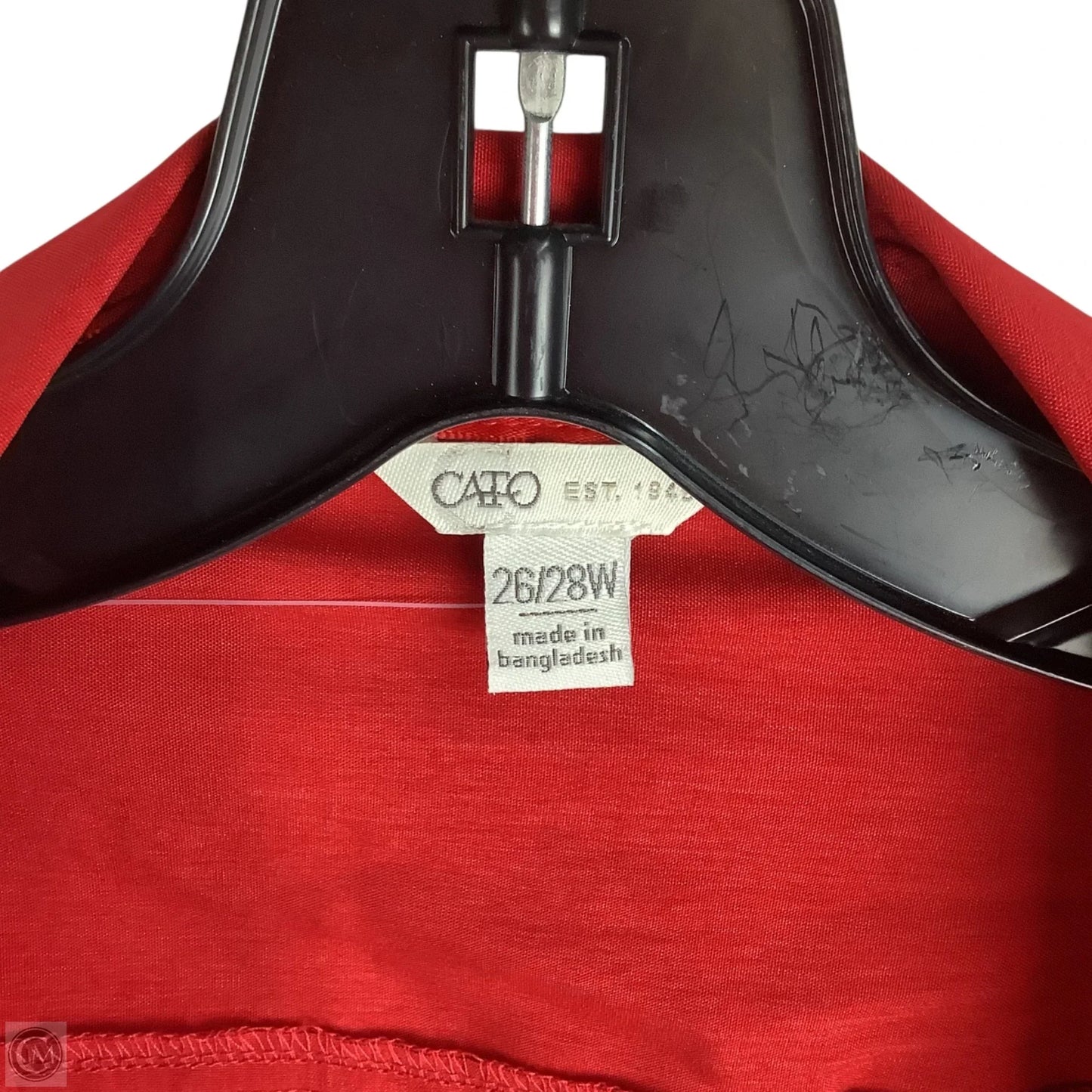 Top Long Sleeve By Cato In Red, Size: 4x (26/28)